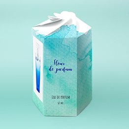 Impression packaging parfum hexagonale