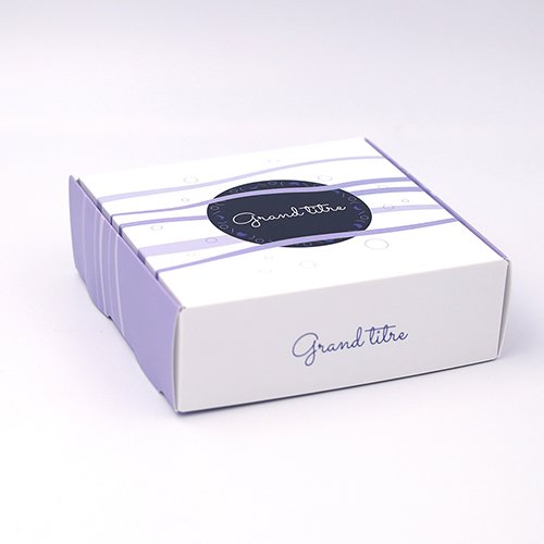 Packaging Boite coffret carton Pastille et vague mauve personnalisable
