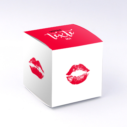 Packaging Boite cube Bisous personnalisable
