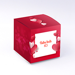 Boite cube Saint valentin personnalisable 6x6x6cm