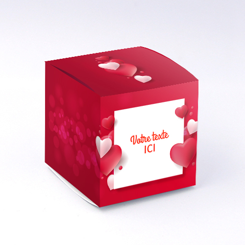 Packaging Boite cube Saint valentin personnalisable