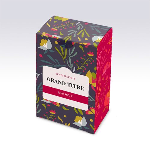 Packaging Boite rectangulaire Floral fuchsia personnalisable