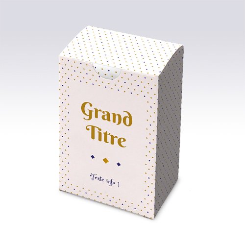 Packaging Boite rectangulaire Petits points bleu or personnalisable