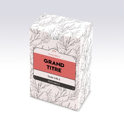 Packaging Boite rectangulaire Végetal noir et blanc personnalisable