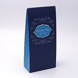 Packaging à soufflet Arabesque bleu personnalisable 9x19,1x4,4cm