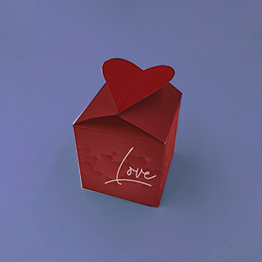 Impression packaging boite cube coeur saint valentin