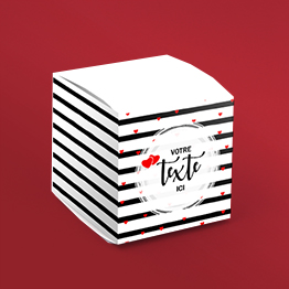 Impression packaging boite cube saint valentin