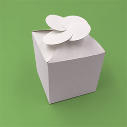 Impression packaging boite cube fermeture-petale