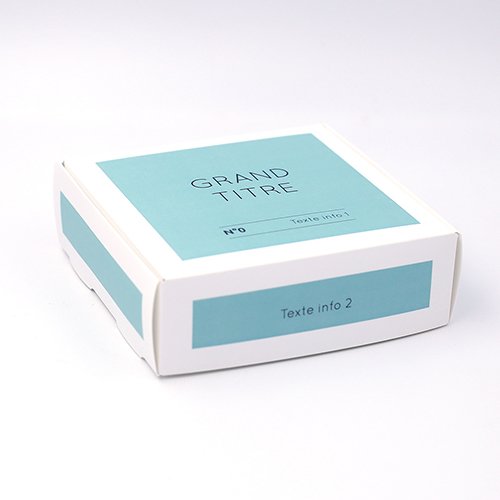 Packaging Boite coffret carton Aplat bleu vert personnalisable
