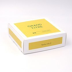 Boite coffret carton Aplat jaune personnalisable 12x12x4cm