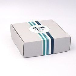 Boite coffret carton Basque bleu personnalisable 12x12x4cm