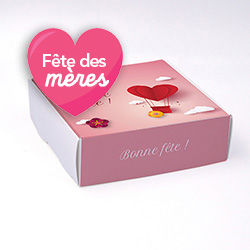 Boite coffret carton Bonne fete maman personnalisable 12x12x4cm