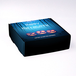 Boite coffret carton Citrouille personnalisable 12x12x4cm