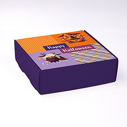 Boite coffret carton Happy halloween personnalisable 12x12x4cm