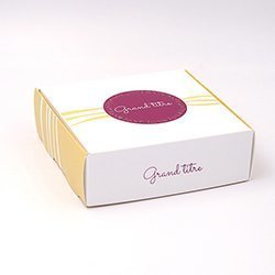 Boite coffret carton Pastille et vague jaune personnalisable 12x12x4cm