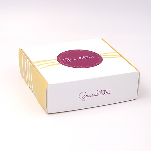 Packaging Boite coffret carton Pastille et vague jaune personnalisable