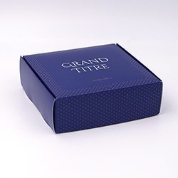 Boite coffret carton Petits points indigo personnalisable 12x12x4cm