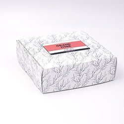 Boite coffret carton Végetal noir et blanc personnalisable 12x12x4cm