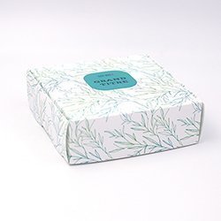 Boite coffret carton Végetal vert personnalisable 12x12x4cm