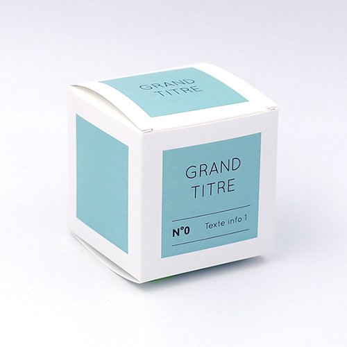 Packaging Boite cube Aplat bleu vert personnalisable