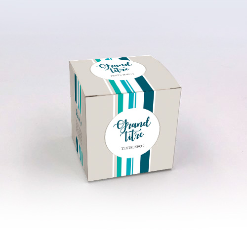Packaging Boite cube Basque bleu personnalisable