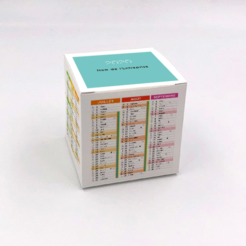 Packaging Boite cube Calendrier 2020 personnalisable