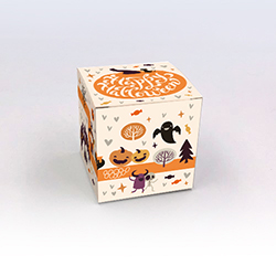 Boite cube Chemin halloween personnalisable 7x7x7cm