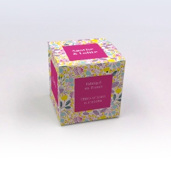 Boite cube Floral jaune personnalisable 7x7x7cm