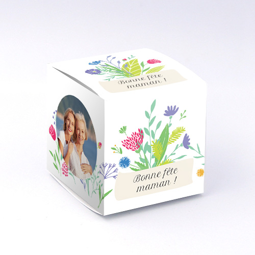 Packaging Boite cube Floral Maman personnalisable