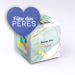 Boite cube Geometrique papa personnalisable 6x6x6cm