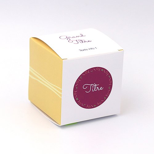 Packaging Boite cube Pastille et vague jaune personnalisable