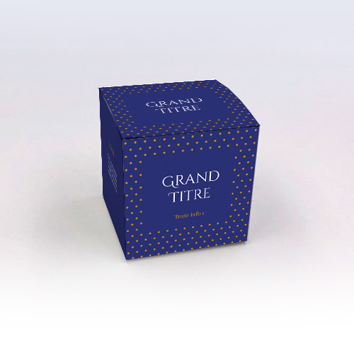 Packaging Boite cube Petits points indigo personnalisable