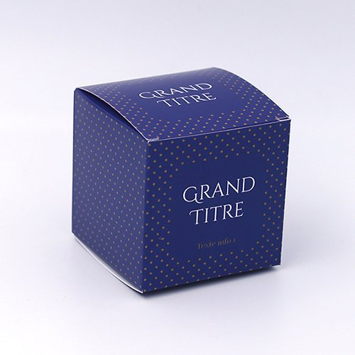 Packaging Boite cube Petits points indigo personnalisable