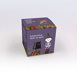 Boite cube Squelette personnalisable 7x7x7cm