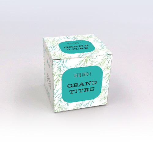 Packaging Boite cube Végetal vert personnalisable