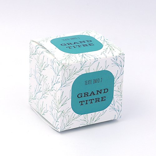 Packaging Boite cube Végetal vert personnalisable