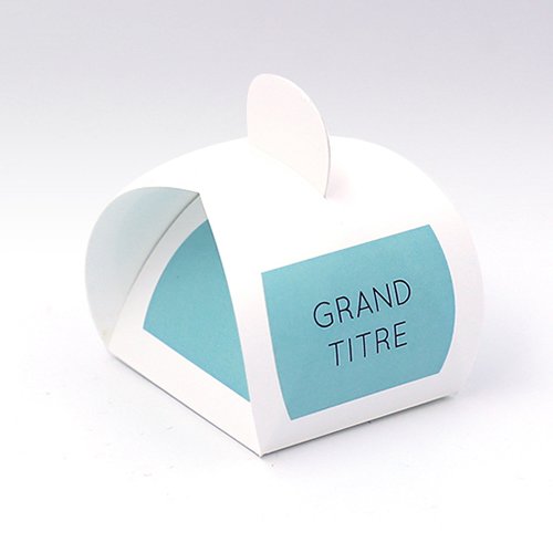 Packaging Boite demi lune Aplat bleu vert personnalisable