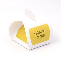 Boite demi lune Aplat jaune personnalisable 5x5,5x7,2cm