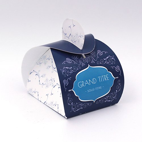 Packaging Boite demi lune Arabesque bleu personnalisable