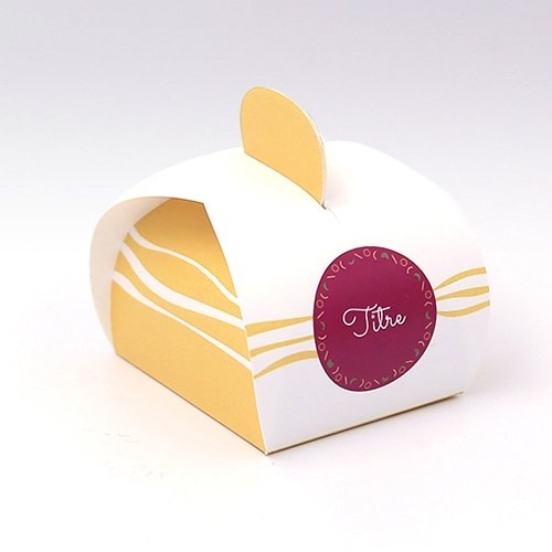 Packaging Boite demi lune Pastille et vague jaune personnalisable