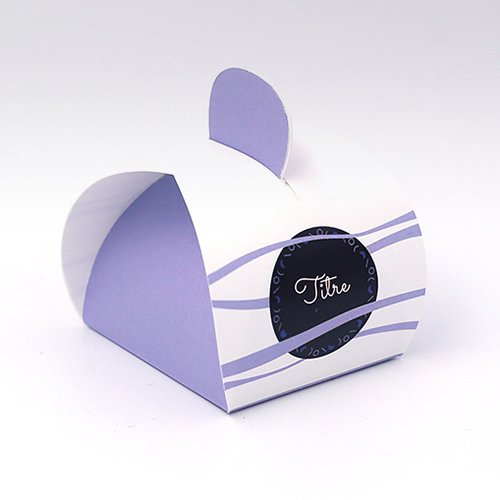 Packaging Boite demi lune Pastille et vague mauve personnalisable