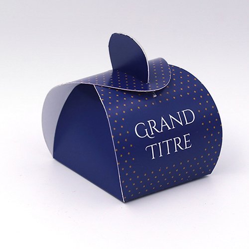 Packaging Boite demi lune Petits points indigo personnalisable