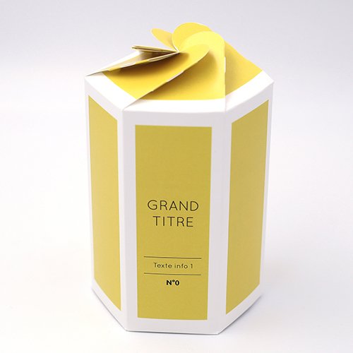 Packaging Boite pétales hexagonale Aplat jaune personnalisable