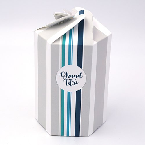 Packaging Boite pétales hexagonale Basque bleu personnalisable