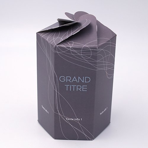 Packaging Boite pétales hexagonale Filaire marron personnalisable