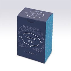 Boite rectangulaire Arabesque bleu personnalisable 5,6x3,4x8,7cm