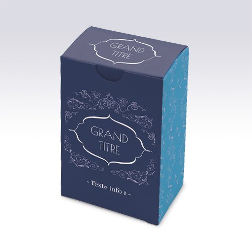 Packaging Boite rectangulaire Arabesque bleu personnalisable