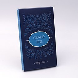 Boite rectangulaire Arabesque bleu personnalisable 9x1.5x15cm