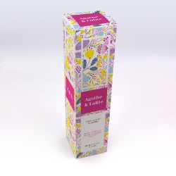 Boite rectangulaire Floral jaune personnalisable 6x6x24 5cm