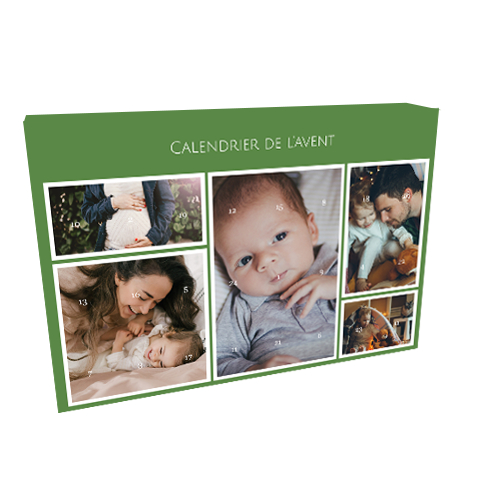 Calendrier de l'avent Collage photo personnalisable 44x30x7cm